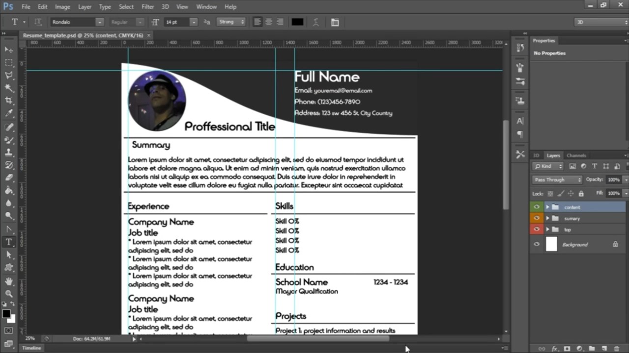 curriculum vitae en photoshop
