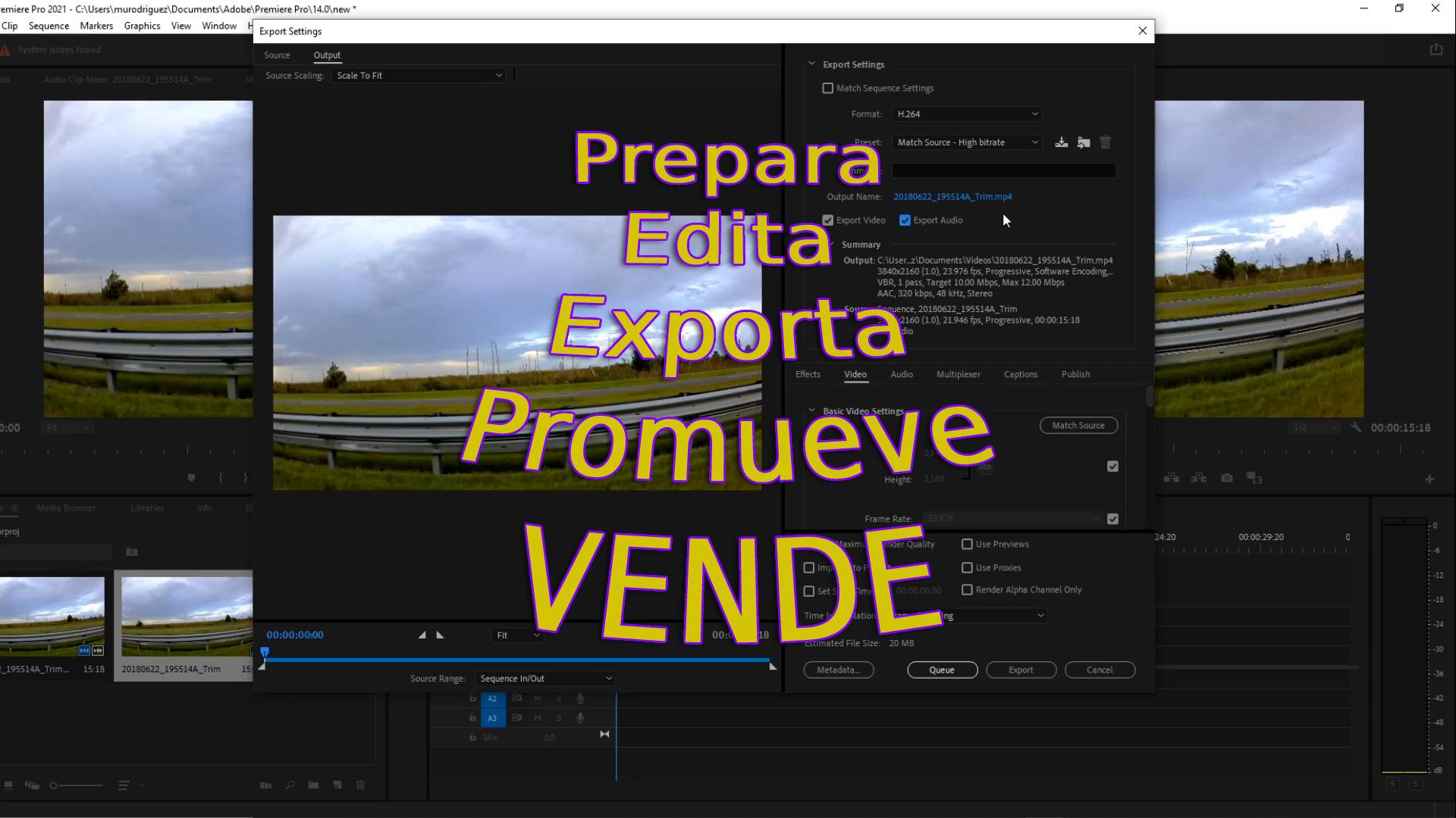 Forma rápida de preparar un video para vender en stock