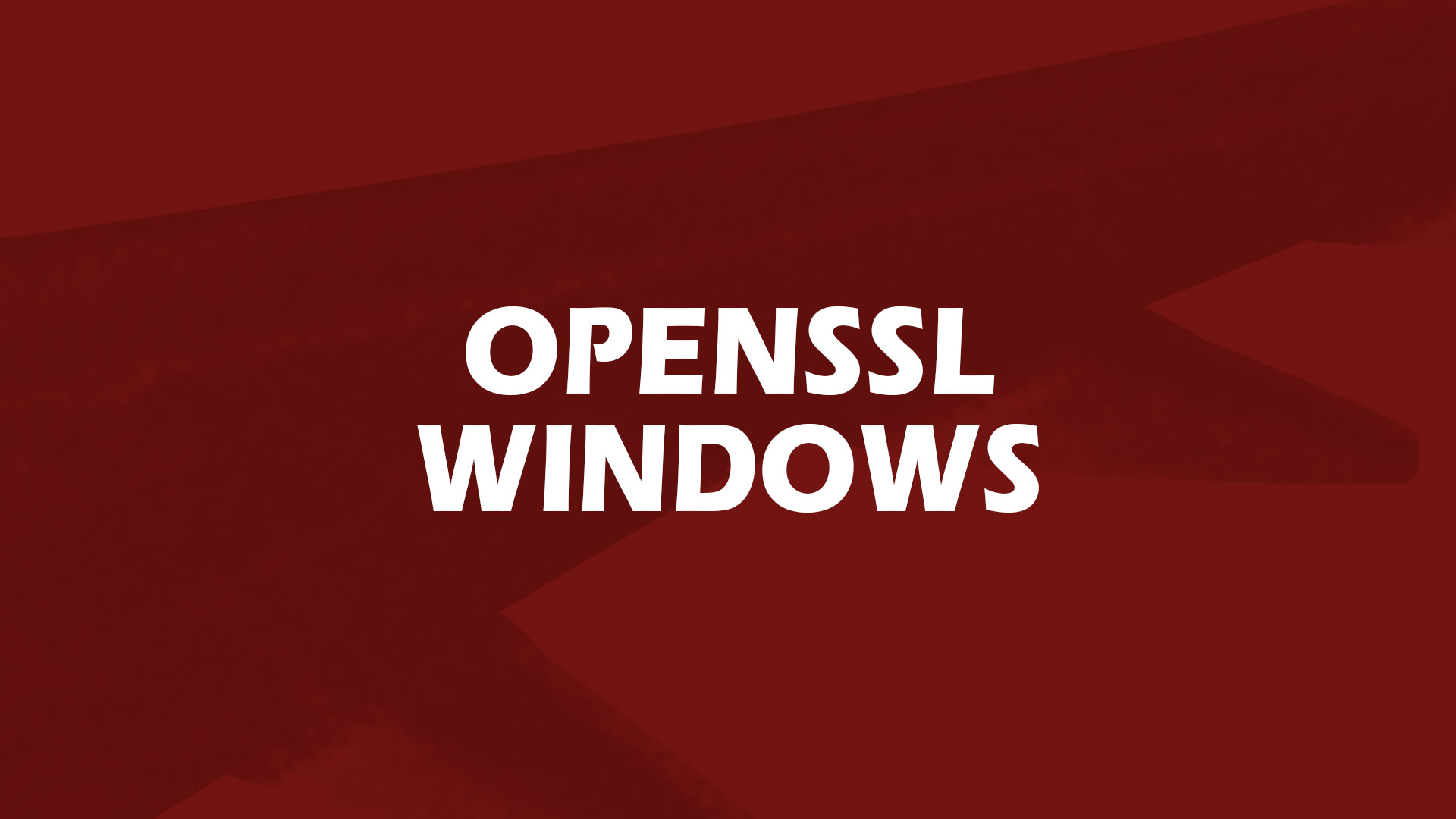 openssl in windows